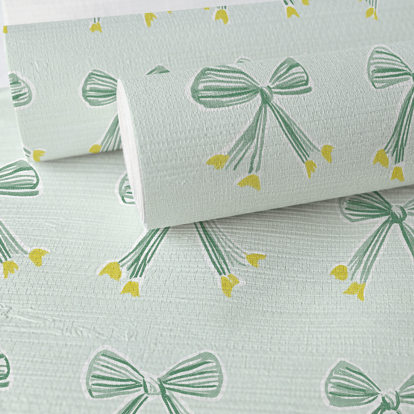 Charms & Knots Faux Grasscloth Wallpaper - Lemon Park
