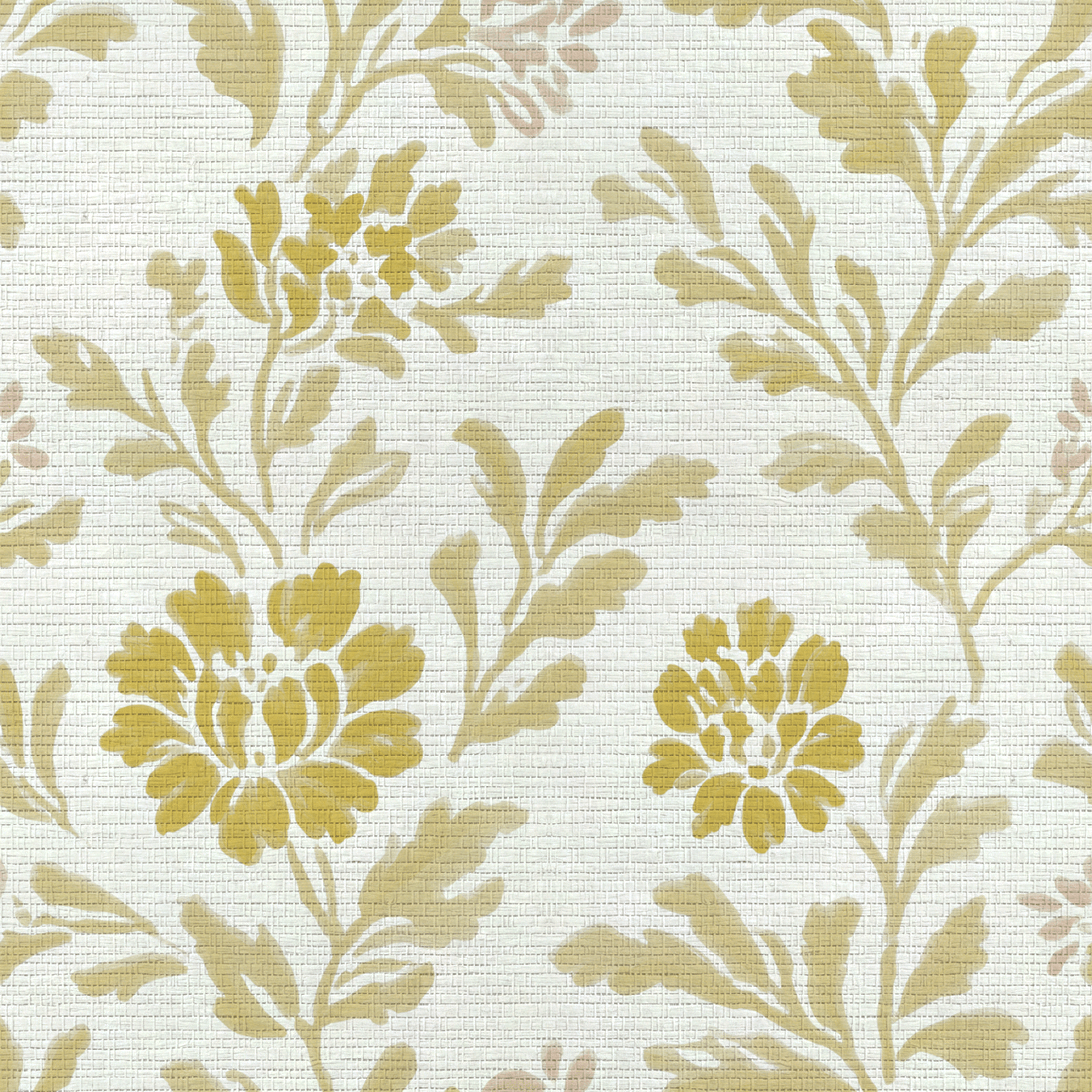 Chatham Vines Faux Grasscloth Wallpaper - Lemon Park