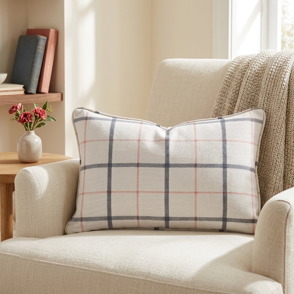 Checkerboard Cherry Throw Pillow - Lemon Park