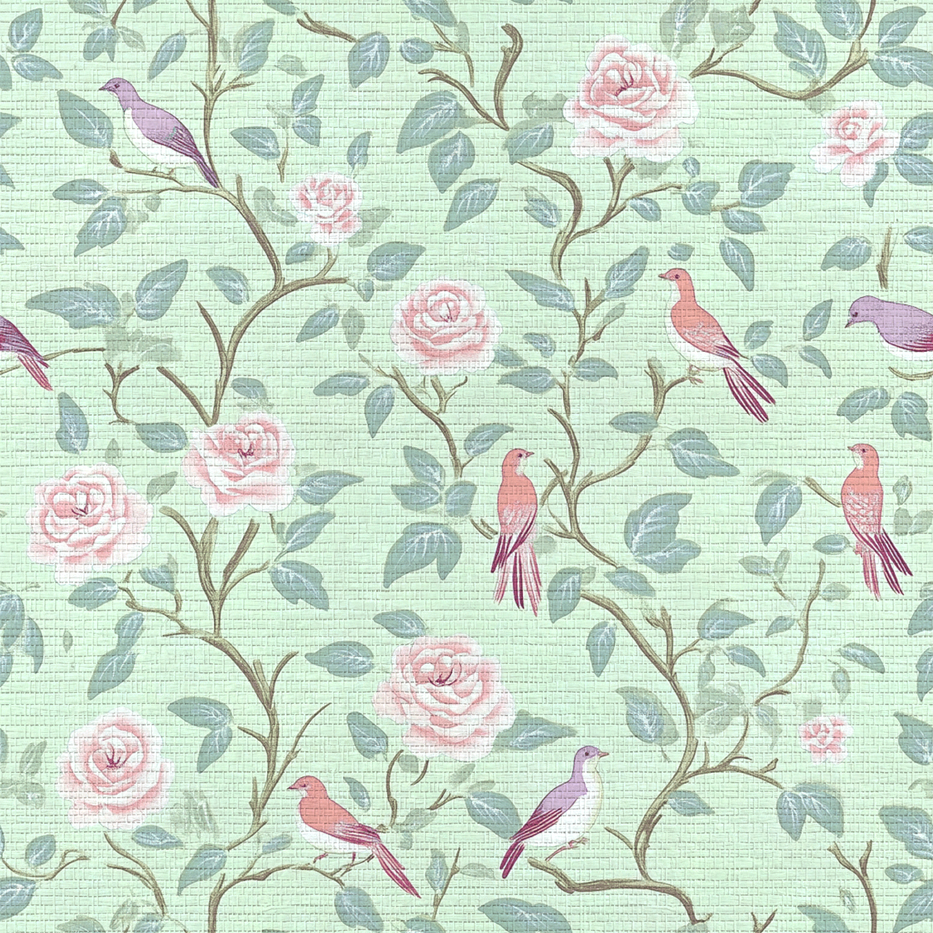 Chirp Charm Faux Grasscloth Wallpaper