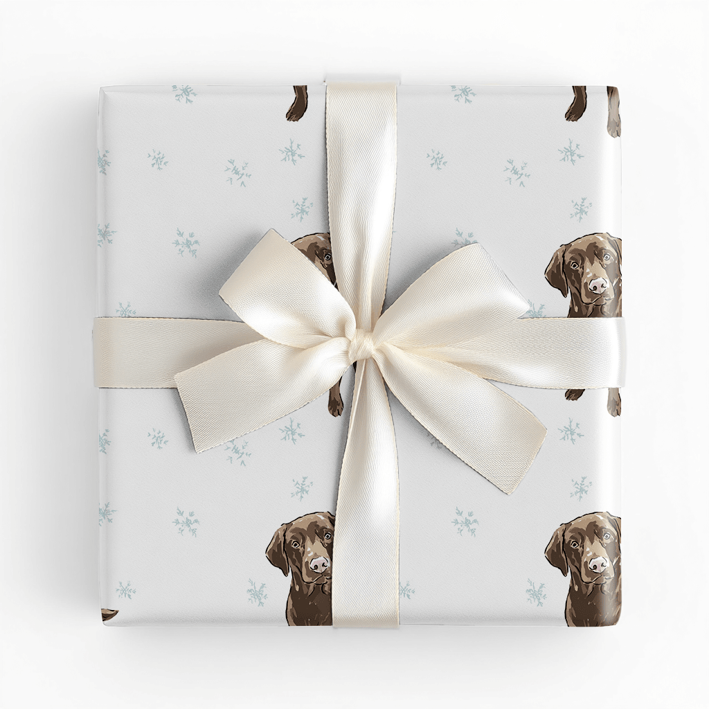 Chocolate Lab Snowflakes - Wrapping Paper - Lemon Park
