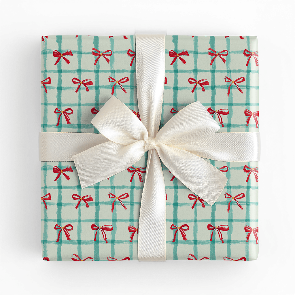 Christmas Bows and Plaid - Wrapping Paper - Lemon Park