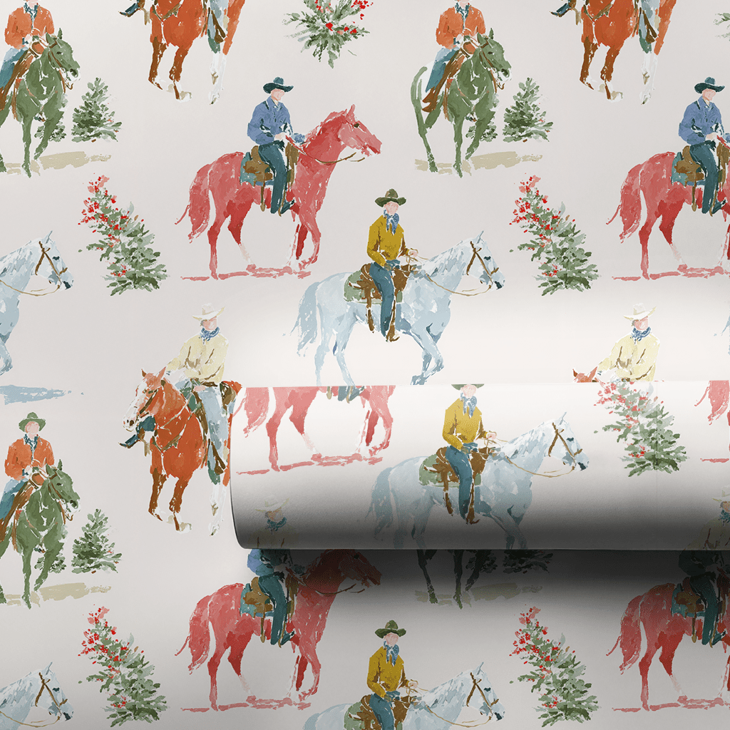Christmas Cowboys - Wrapping Paper - Lemon Park