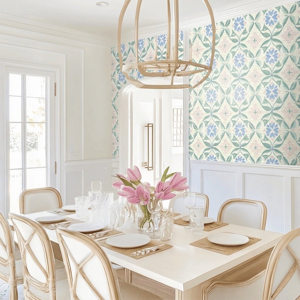 Ciao Bella Faux Grasscloth Wallpaper - Lemon Park