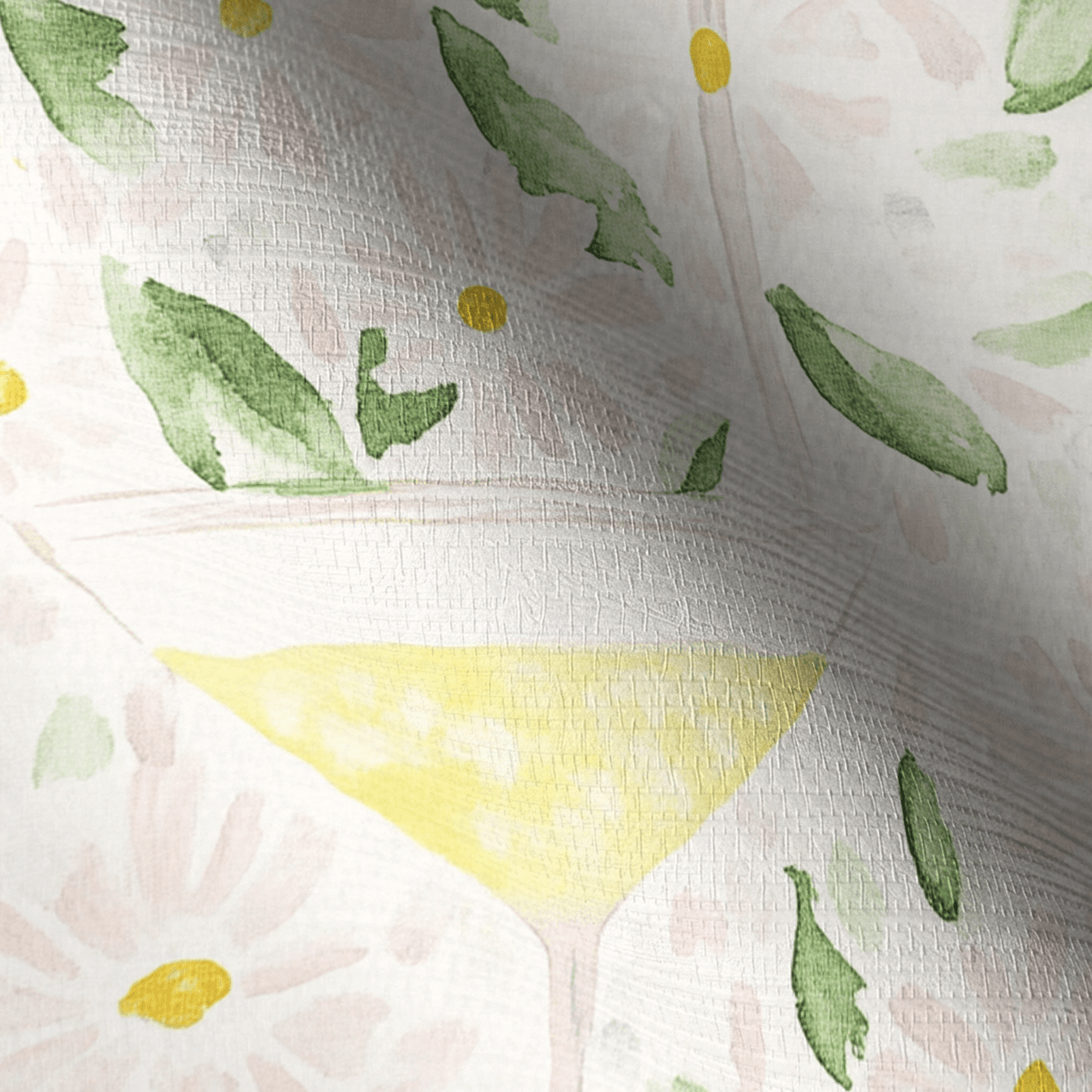 Citrus Chic Faux Grasscloth Wallpaper - Lemon Park