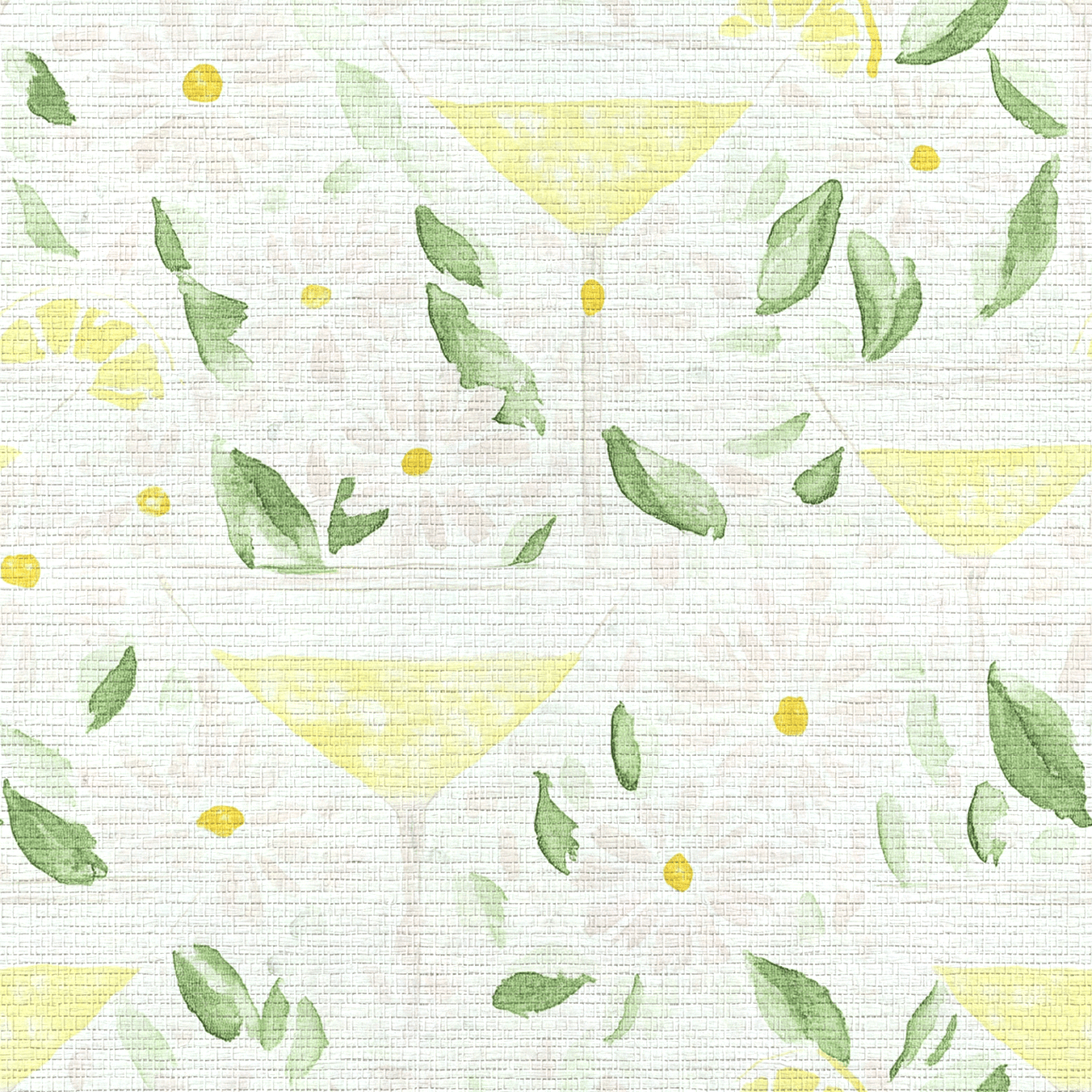 Citrus Chic Faux Grasscloth Wallpaper - Lemon Park