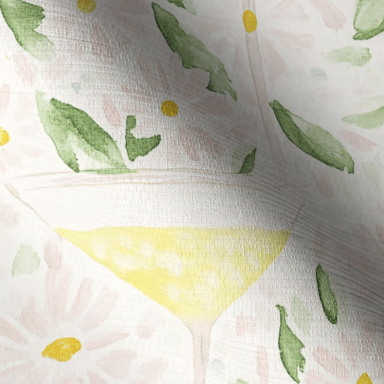 Citrus Chic Faux Grasscloth Wallpaper