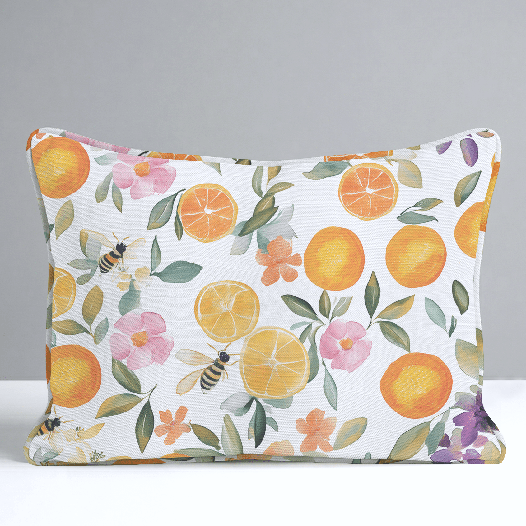 Citrus Serenade Throw Pillow - Lemon Park