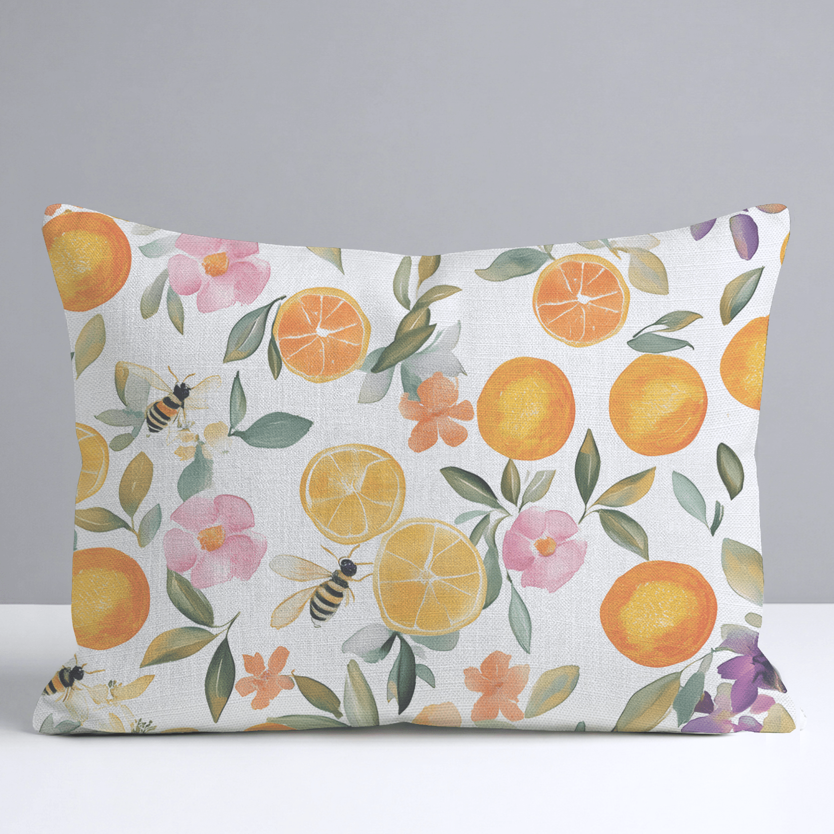 Citrus Serenade Throw Pillow - Lemon Park