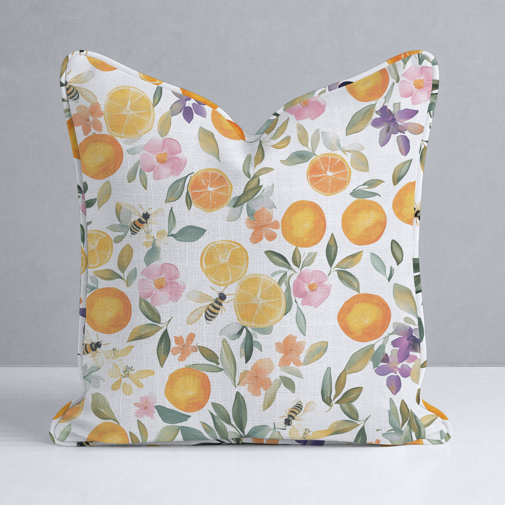 Citrus Serenade Throw Pillow - Lemon Park