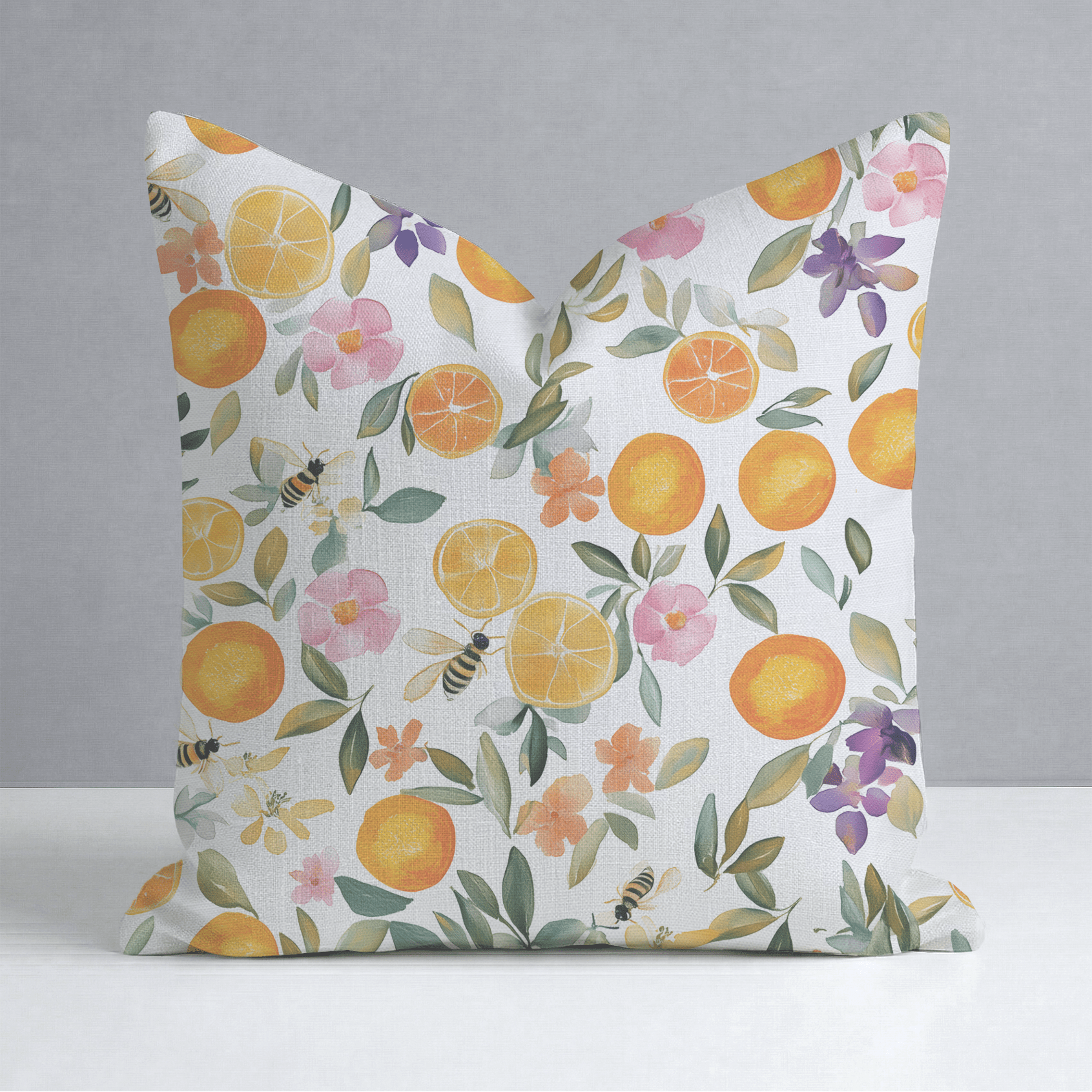 Citrus Serenade Throw Pillow - Lemon Park