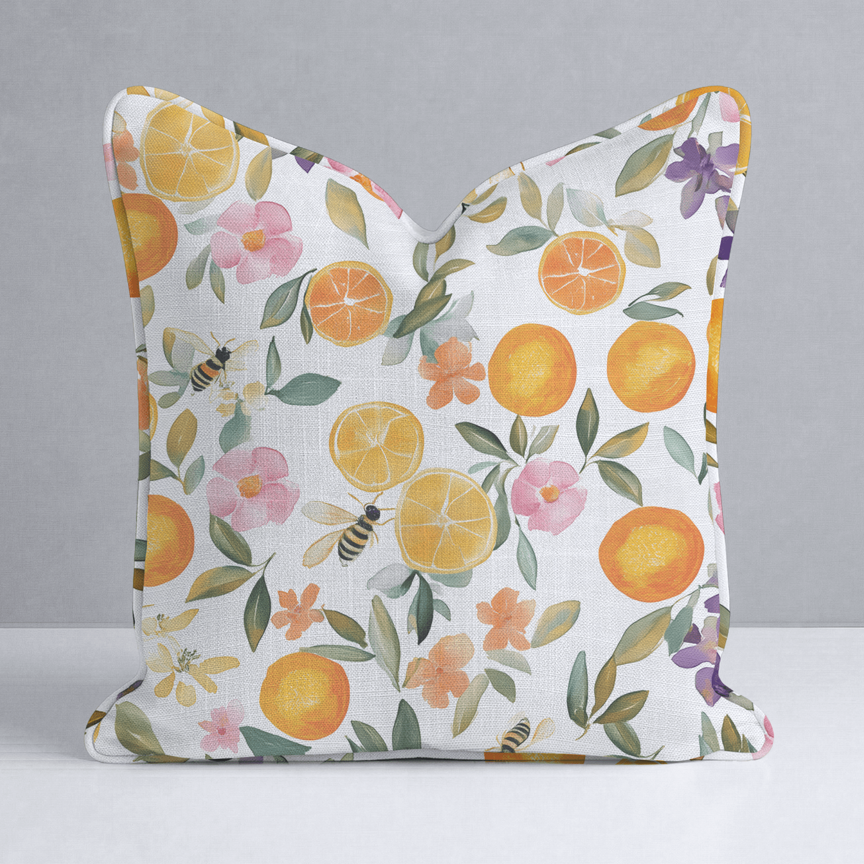 Citrus Serenade Throw Pillow - Lemon Park