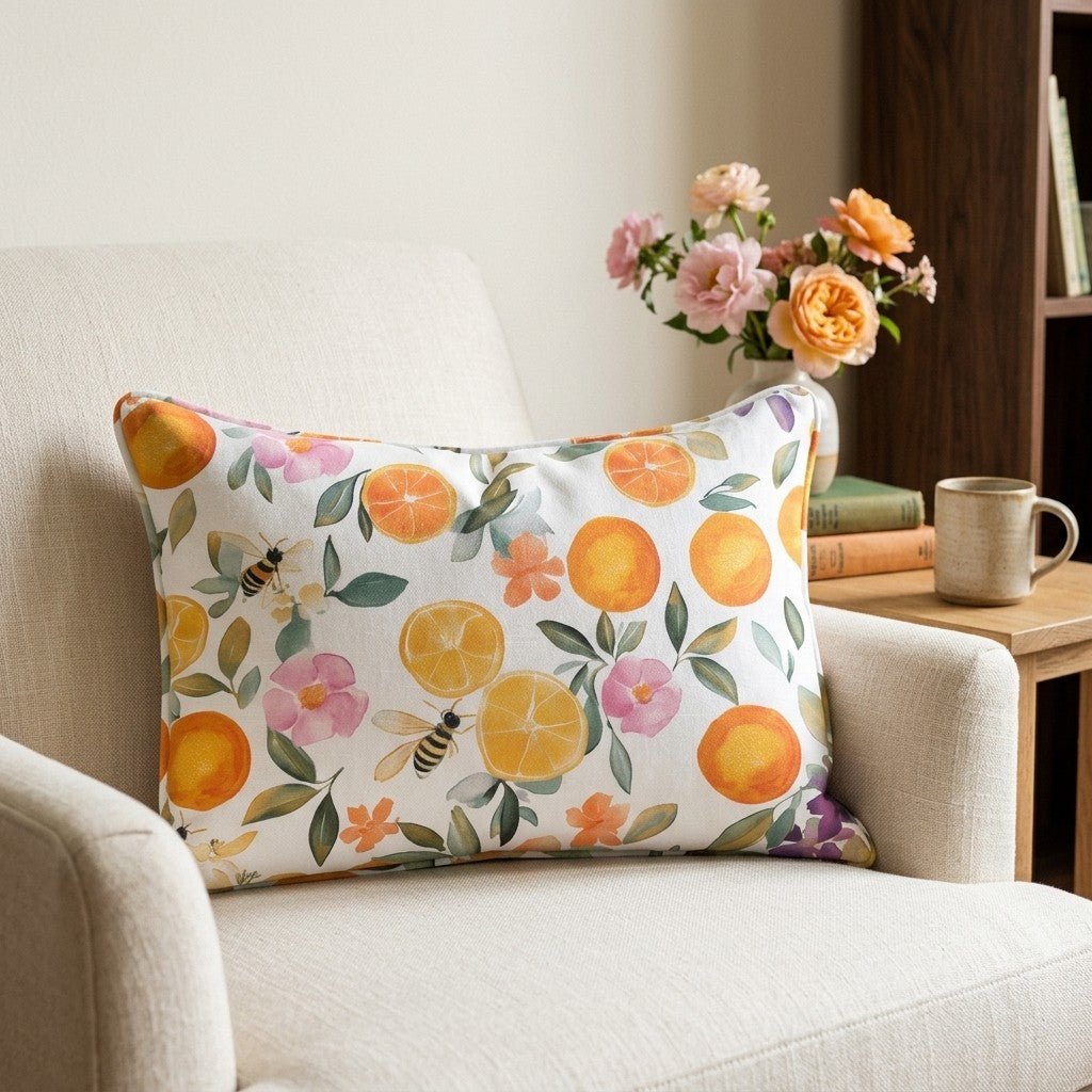Citrus Serenade Throw Pillow - Lemon Park