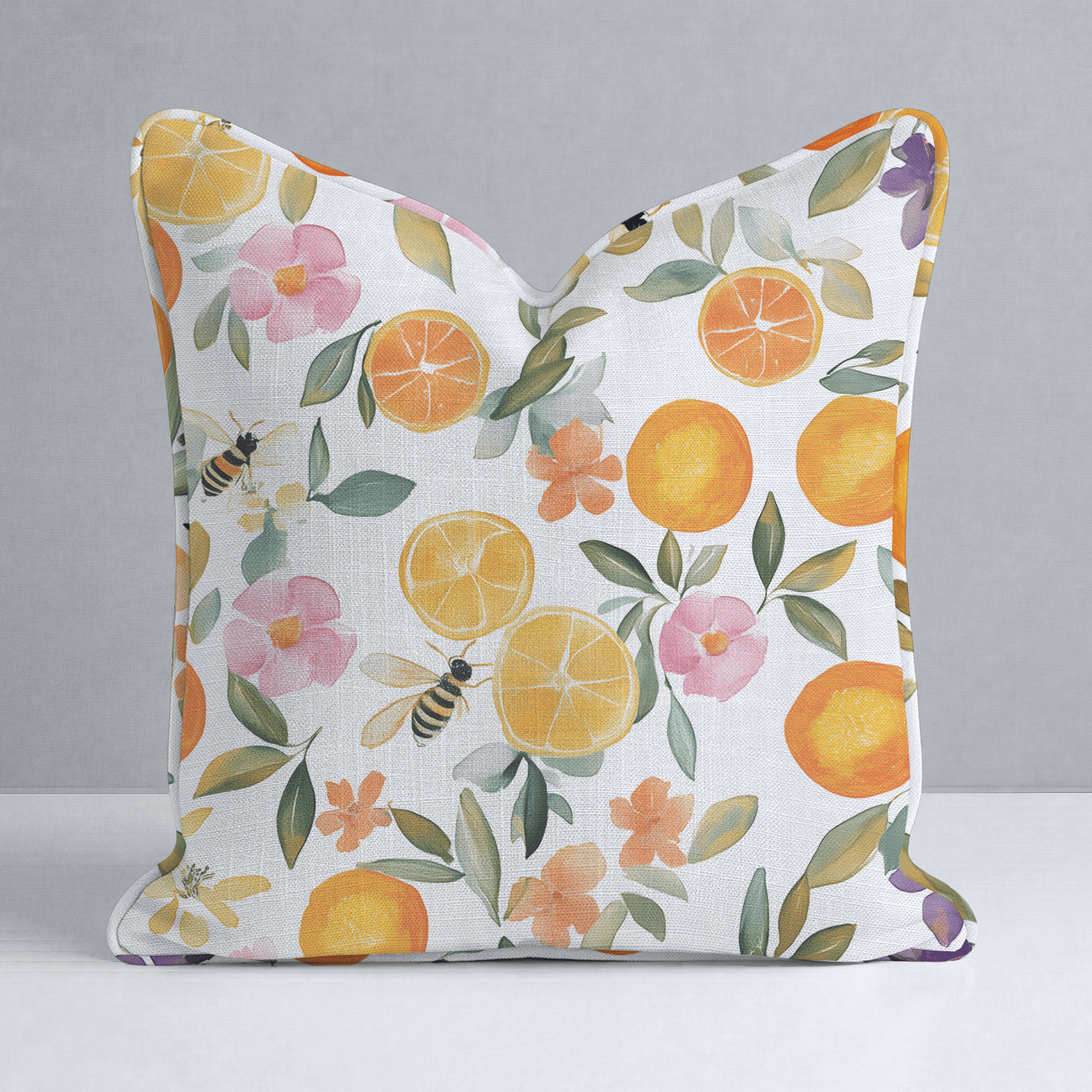 Citrus Serenade Throw Pillow - Lemon Park