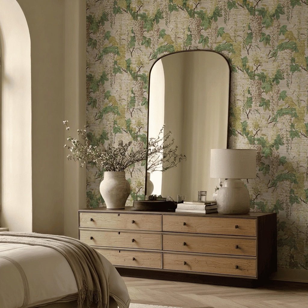 Claire Gabrielle Faux Grasscloth Wallpaper - Lemon Park