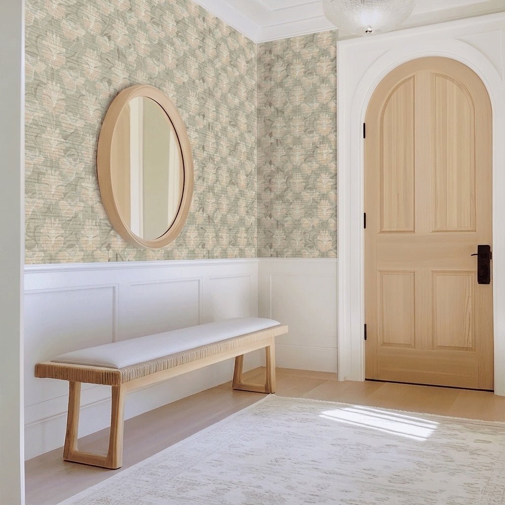 Clarke Faux Grasscloth Wallpaper - Lemon Park