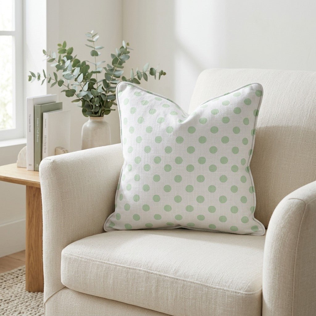 Classic Green Dots Throw Pillow - Lemon Park