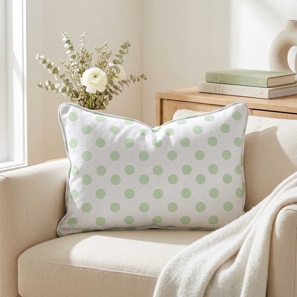 Classic Green Dots Throw Pillow - Lemon Park