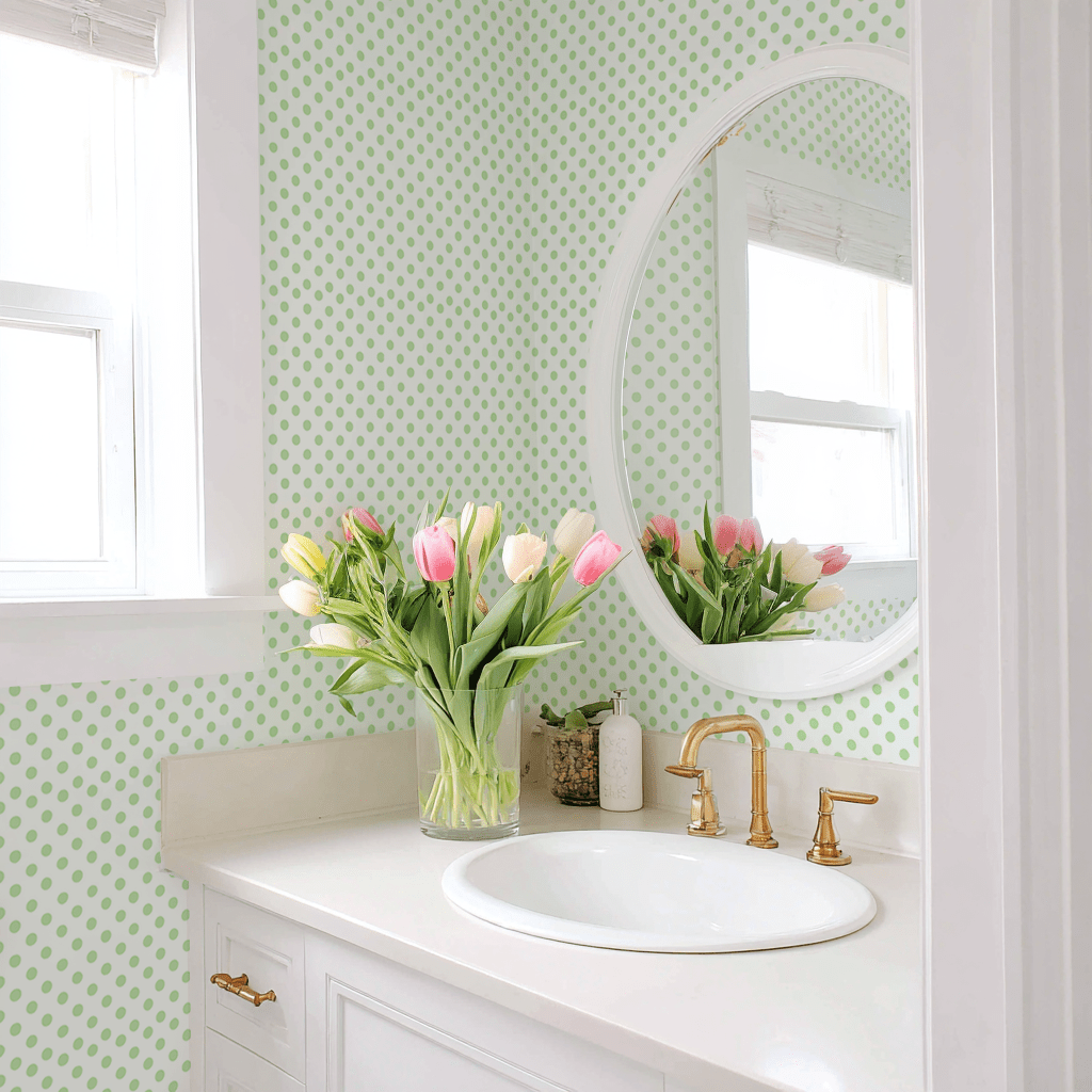Classic Green Dots Wallpaper - Lemon Park