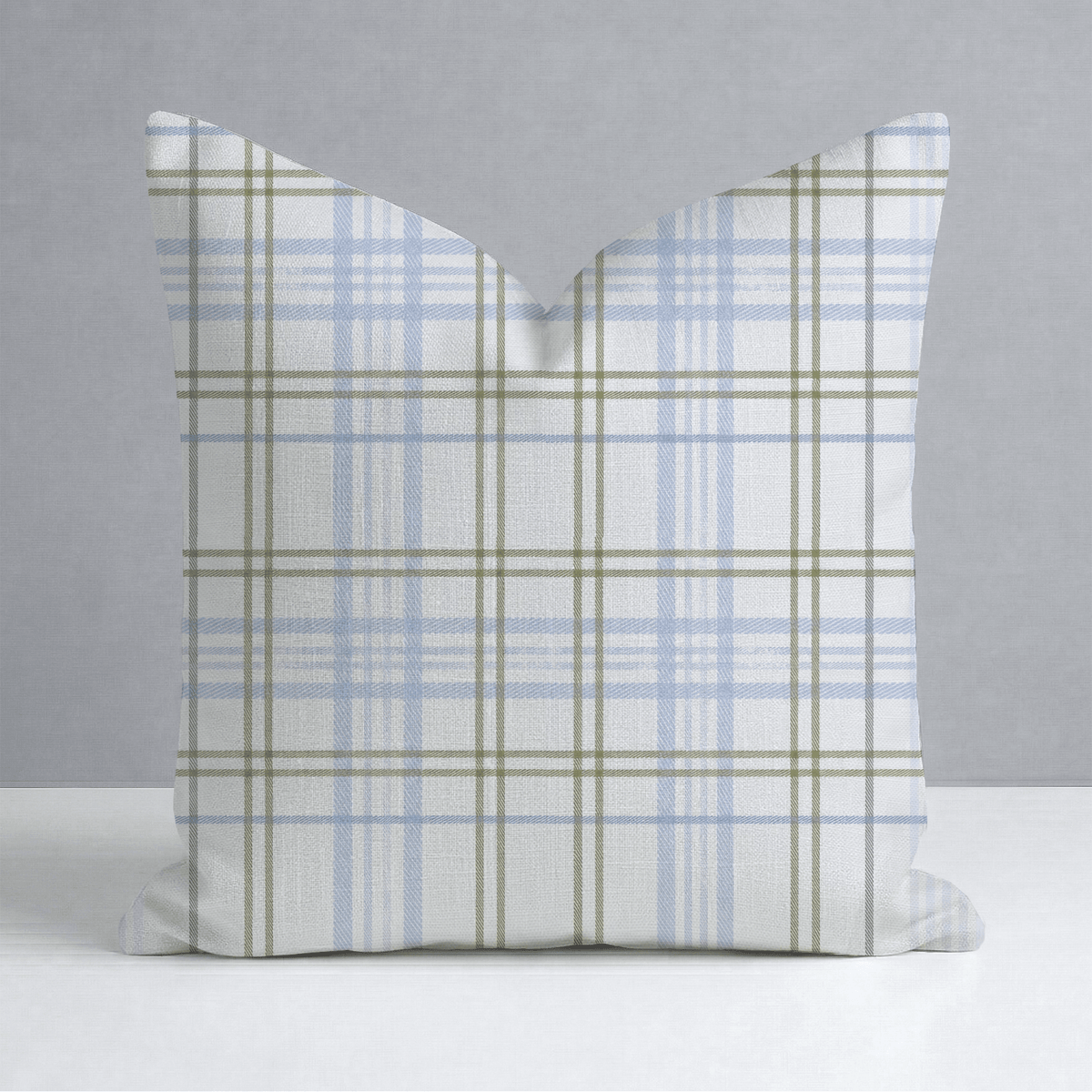 Classic Harmony Cream Plaid Throw Pillow - Lemon Park
