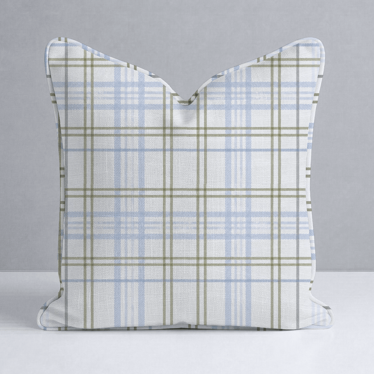 Classic Harmony Cream Plaid Throw Pillow - Lemon Park