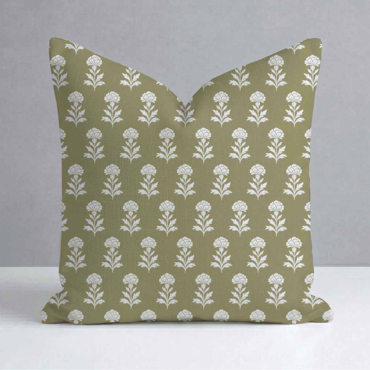 Classic Harmony Green Motif Throw Pillow - Lemon Park