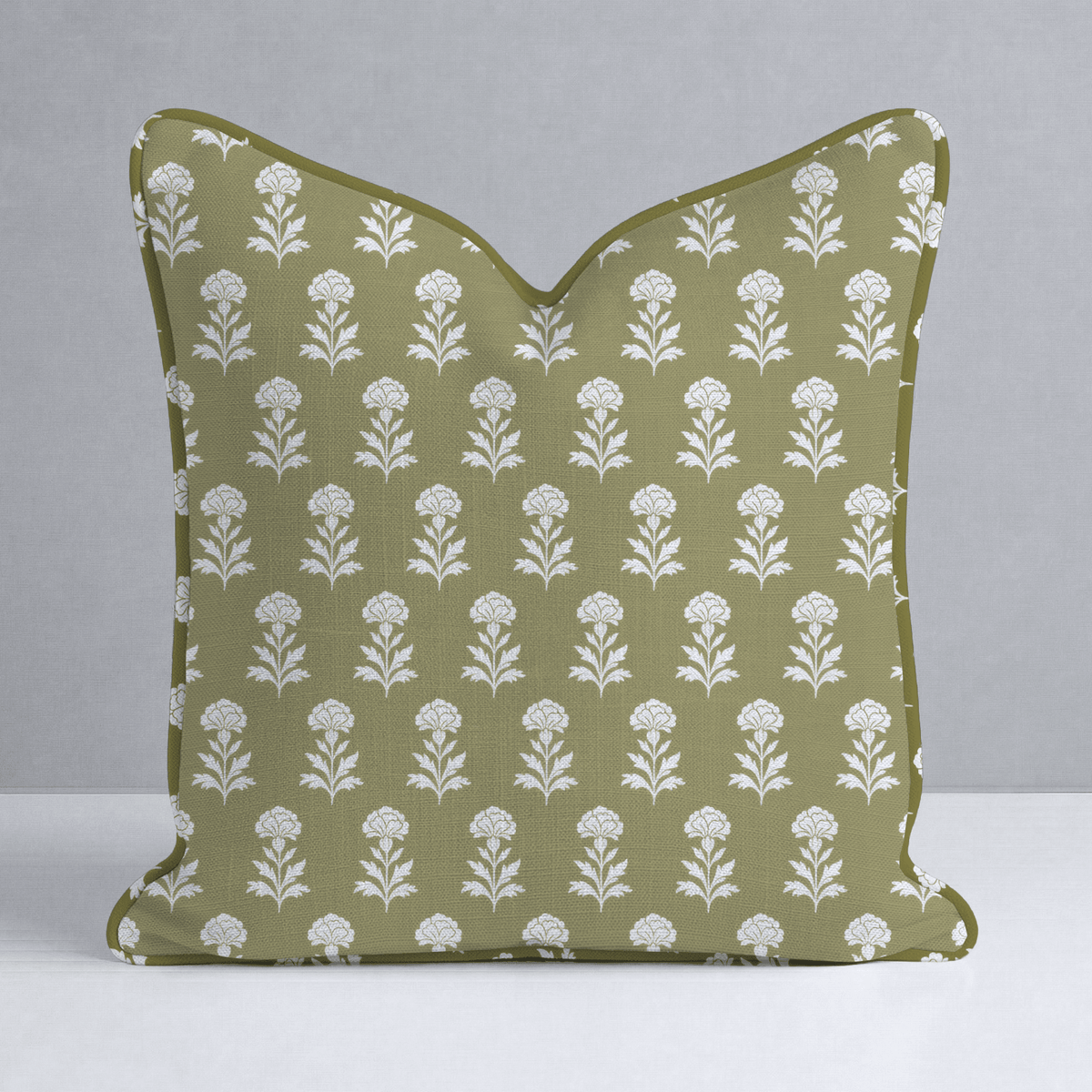 Classic Harmony Green Motif Throw Pillow - Lemon Park