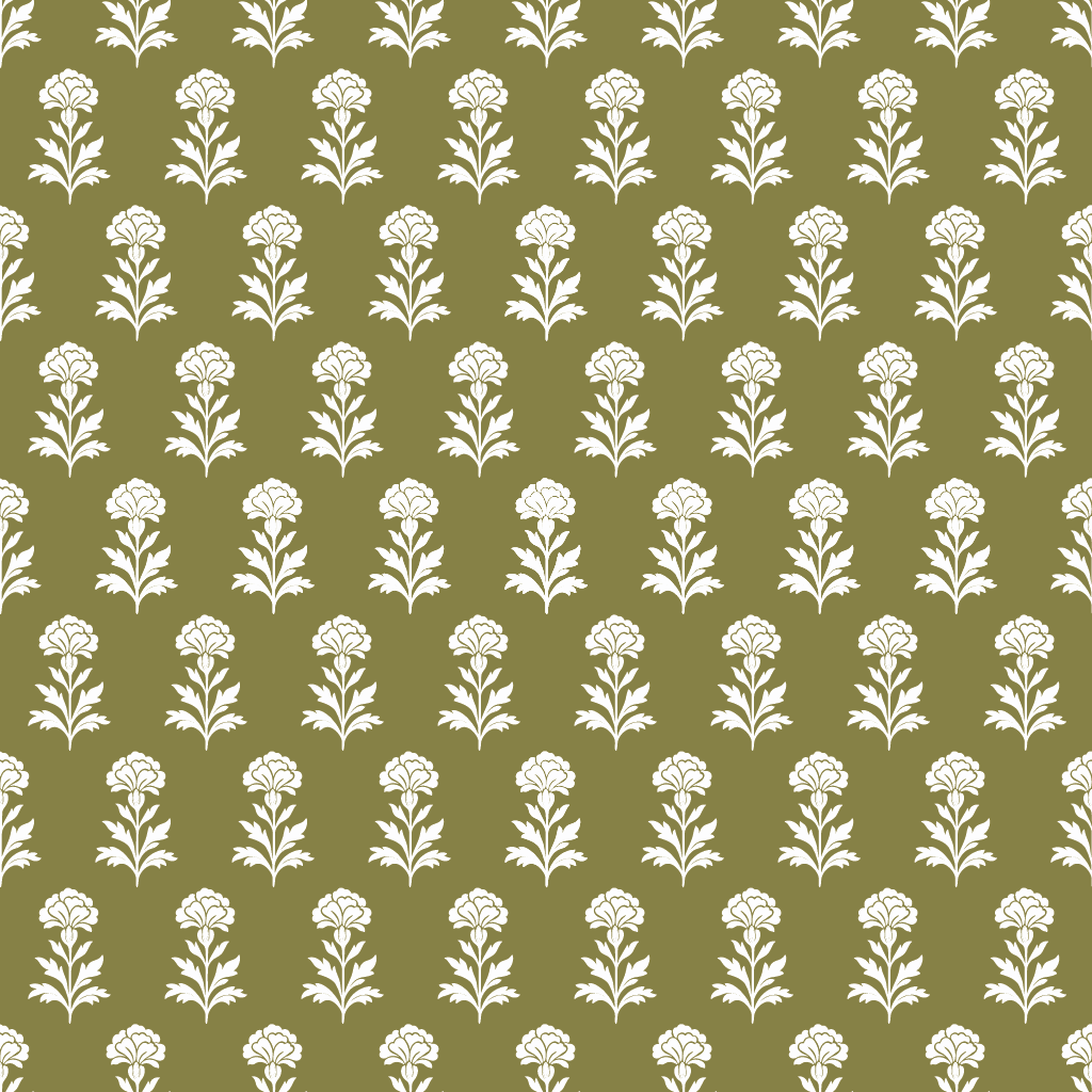 Classic Harmony Green Motif Wallpaper - Lemon Park