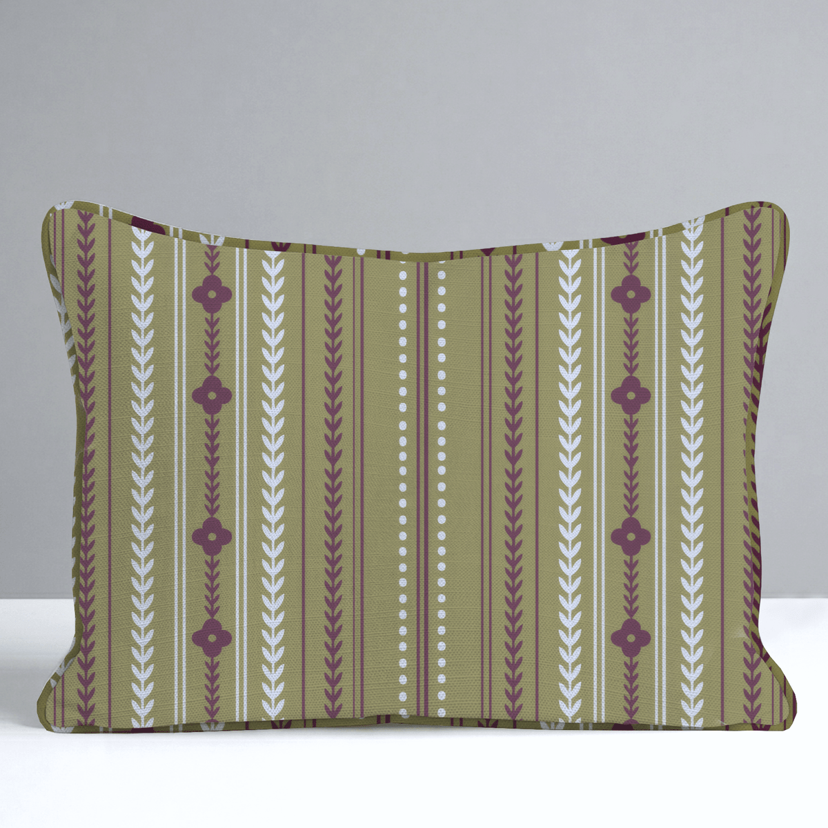 Classic Harmony Green Trellis Throw Pillow - Lemon Park