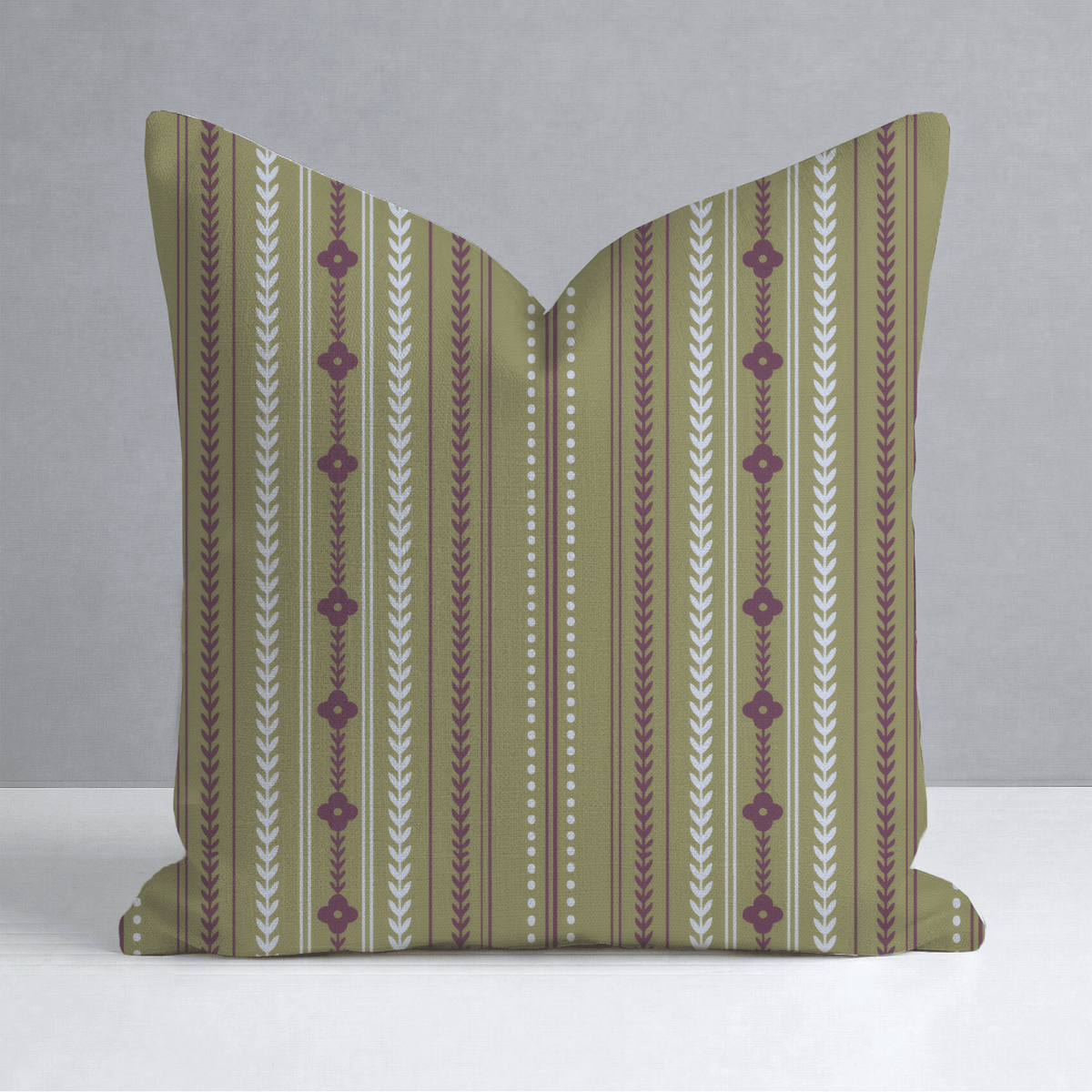 Classic Harmony Green Trellis Throw Pillow - Lemon Park