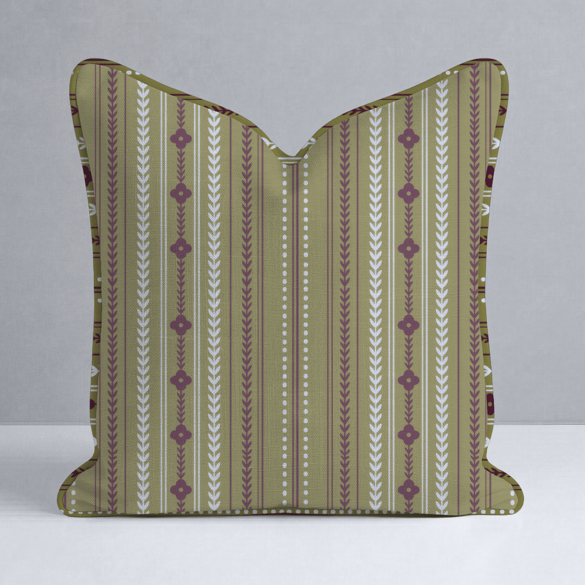 Classic Harmony Green Trellis Throw Pillow - Lemon Park
