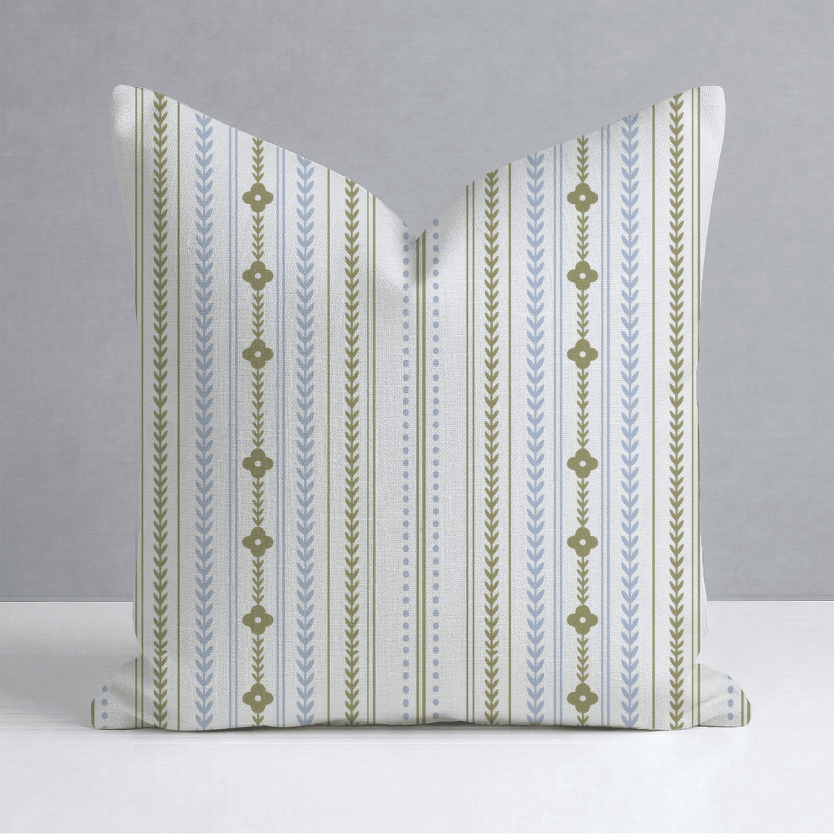 Classic Harmony Linen Trellis Throw Pillow - Lemon Park