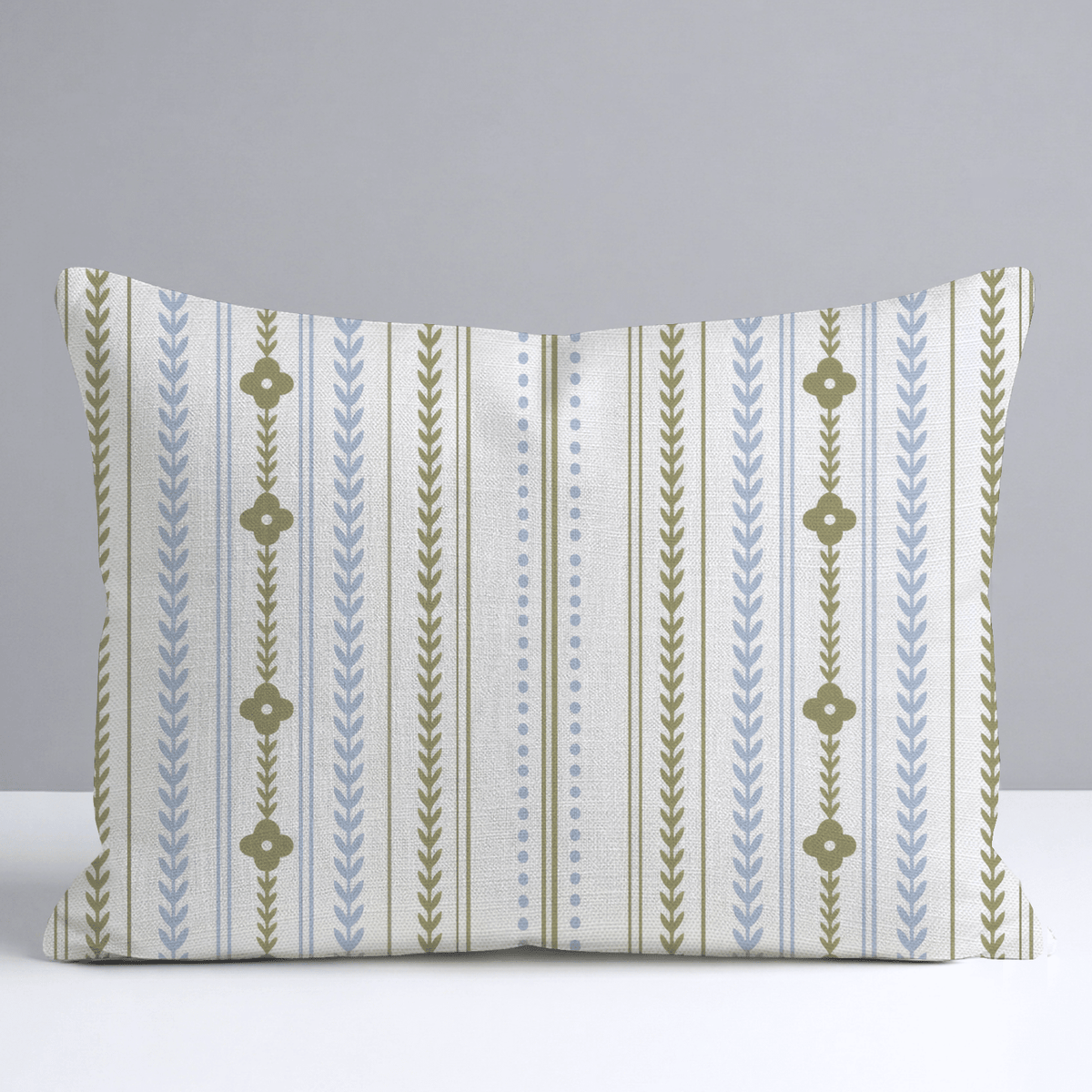 Classic Harmony Linen Trellis Throw Pillow - Lemon Park