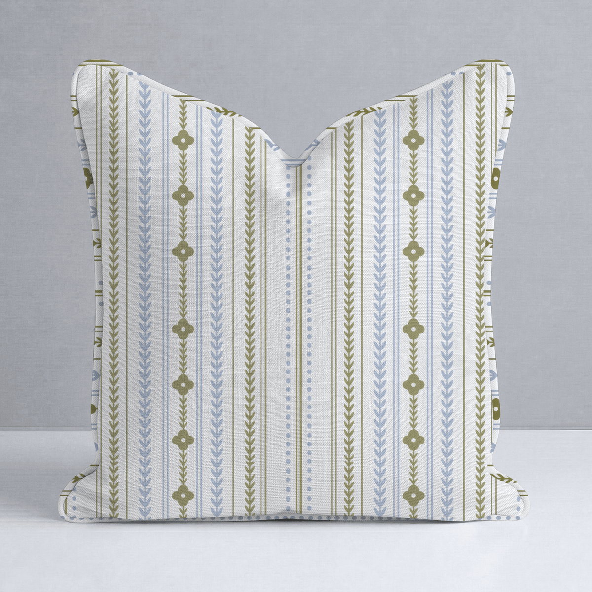 Classic Harmony Linen Trellis Throw Pillow - Lemon Park