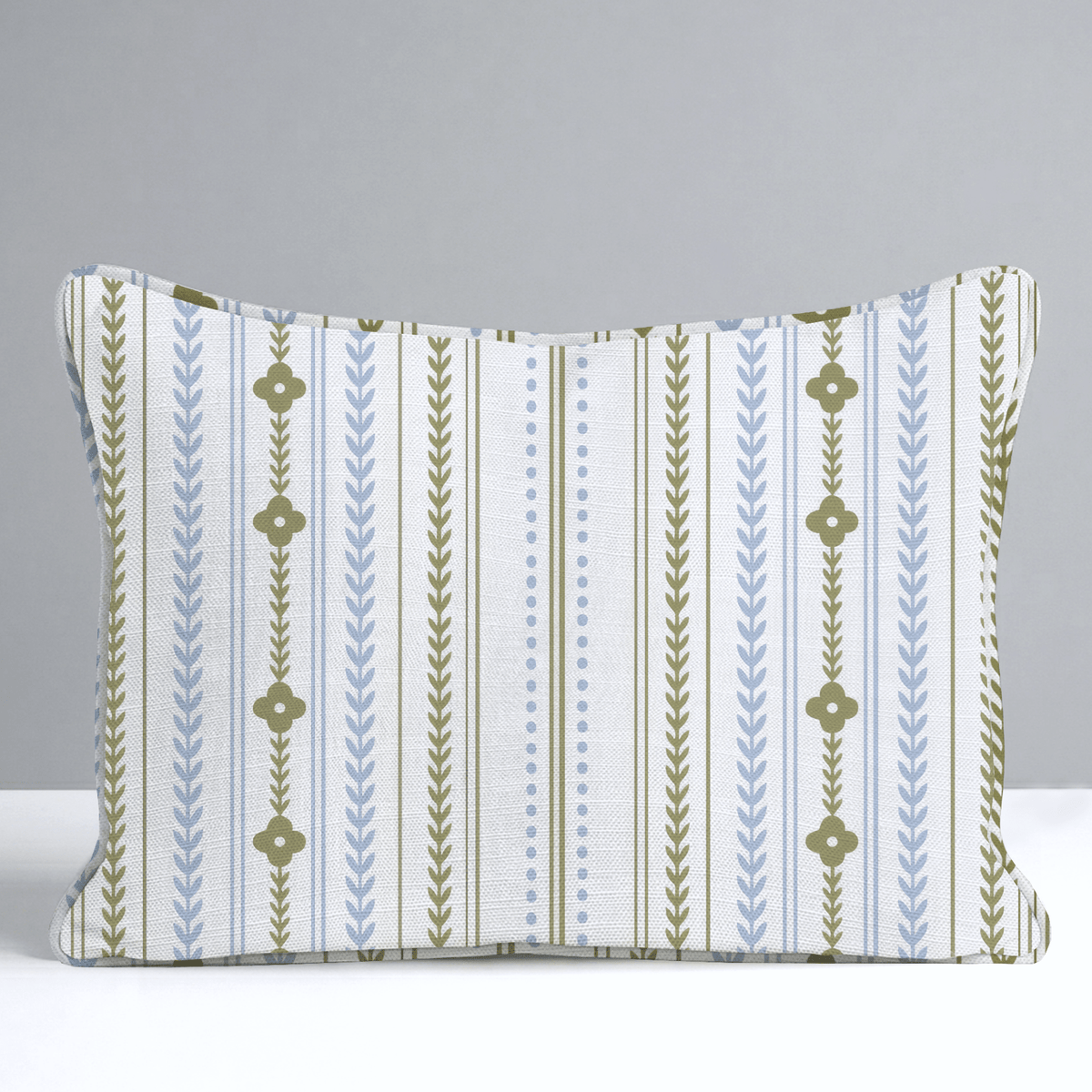 Classic Harmony Linen Trellis Throw Pillow - Lemon Park