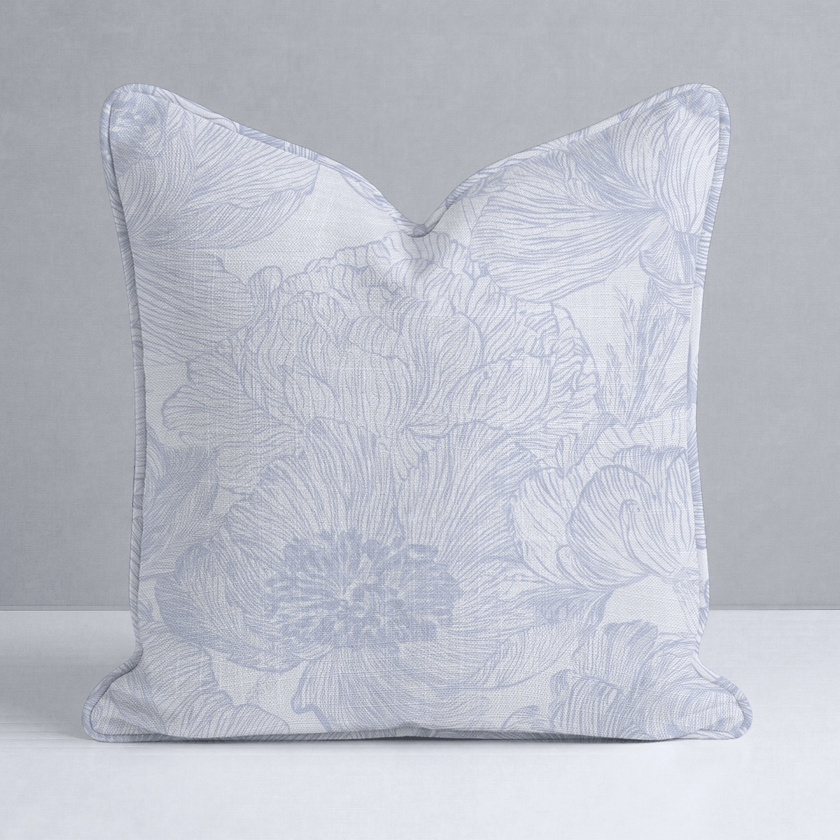 Classic Harmony Perwinkle Peony Throw Pillow - Lemon Park
