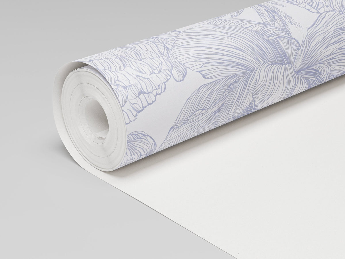 Classic Harmony Perwinkle Peony Wallpaper - Lemon Park