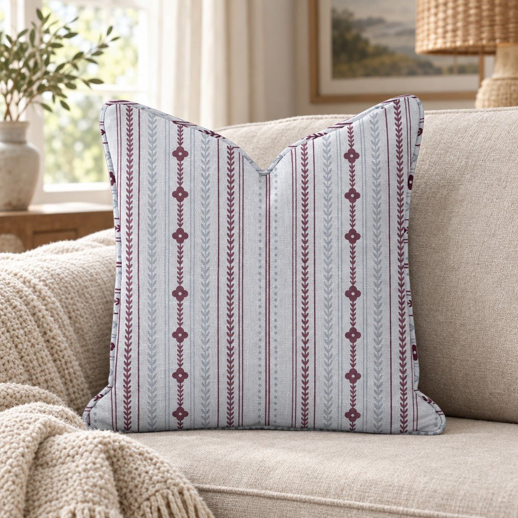 Classic Harmony Perwinkle Trellis Throw Pillow - Lemon Park