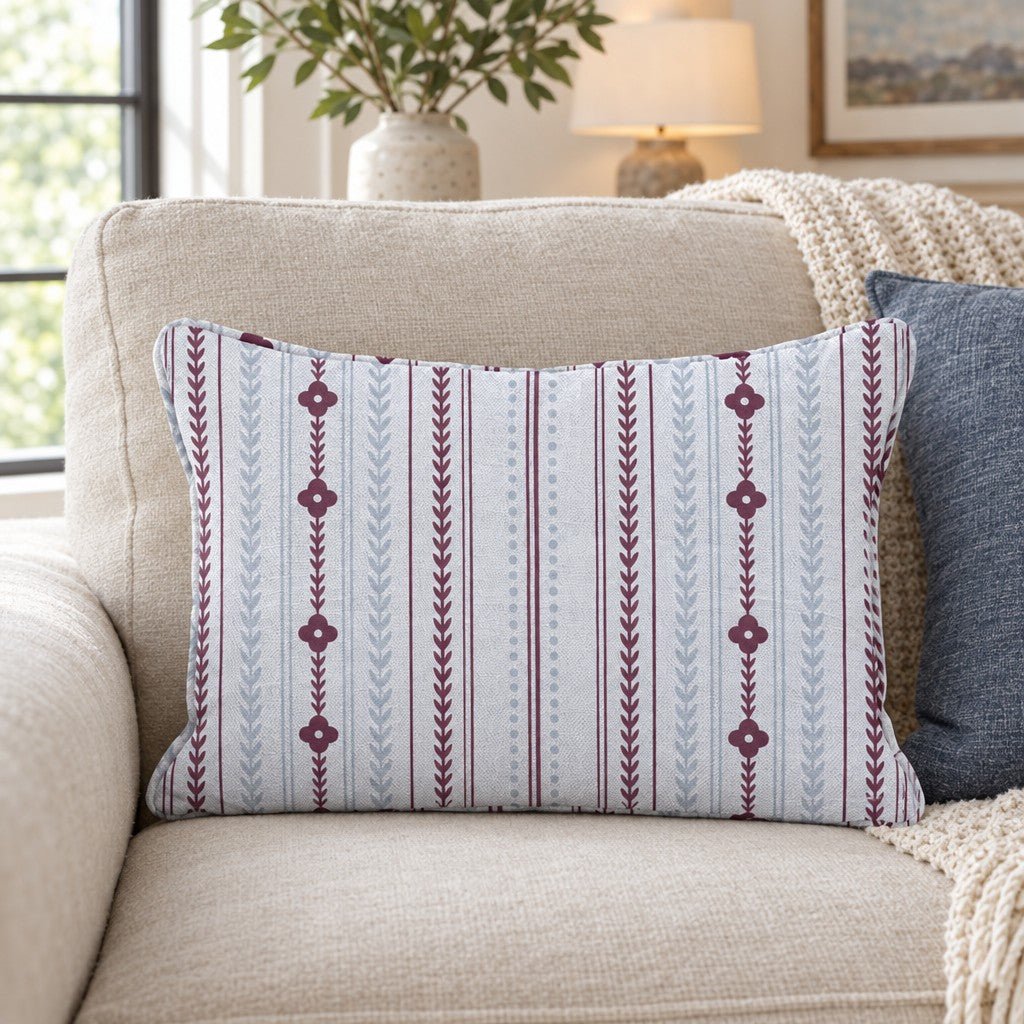 Classic Harmony Perwinkle Trellis Throw Pillow - Lemon Park