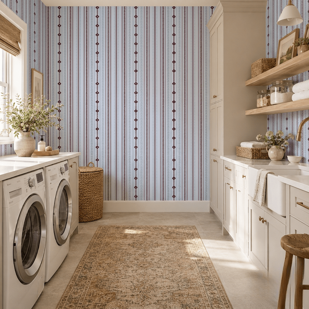 Classic Harmony Perwinkle Trellis Wallpaper - Lemon Park