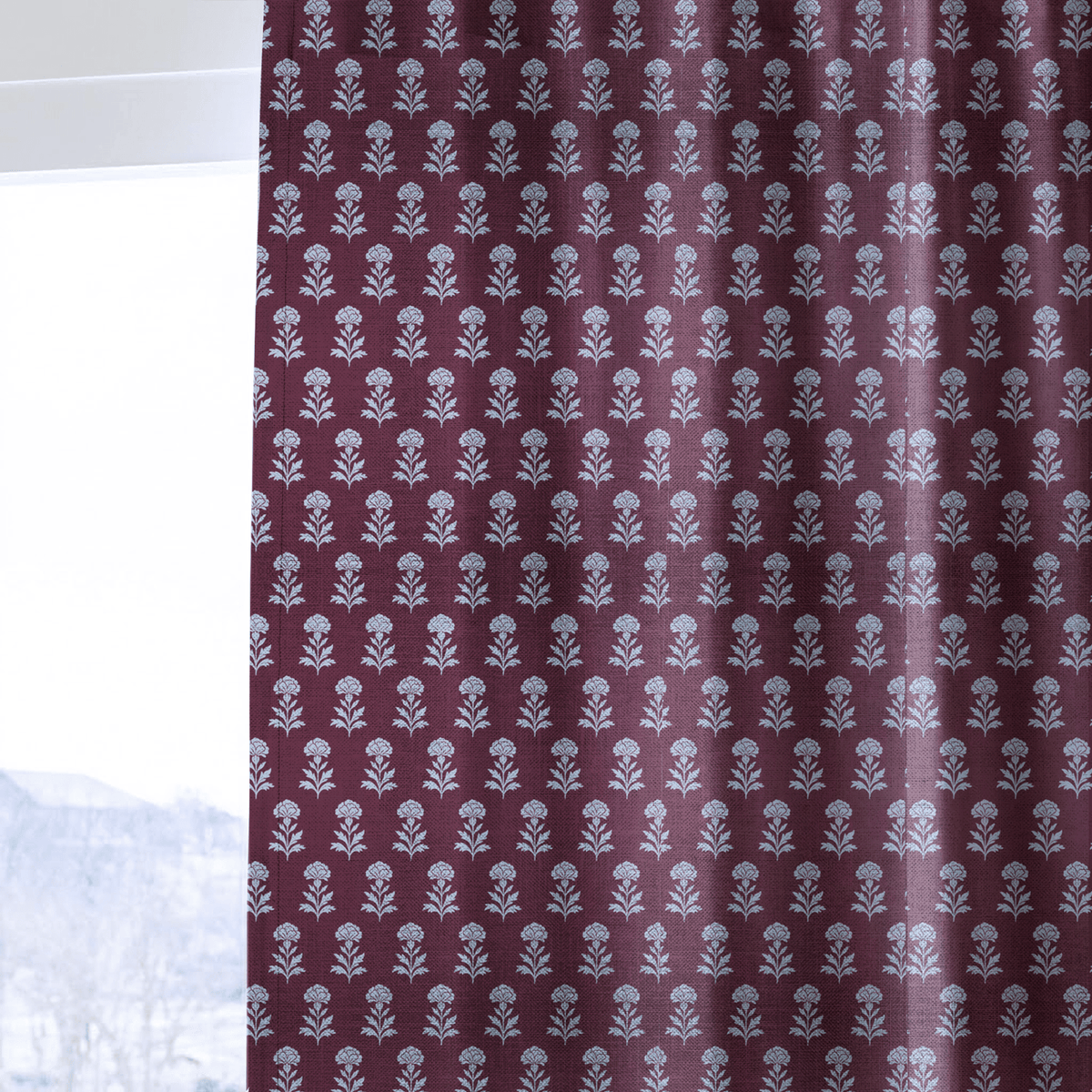 Classic Harmony Plum Motif - Drapery - Lemon Park