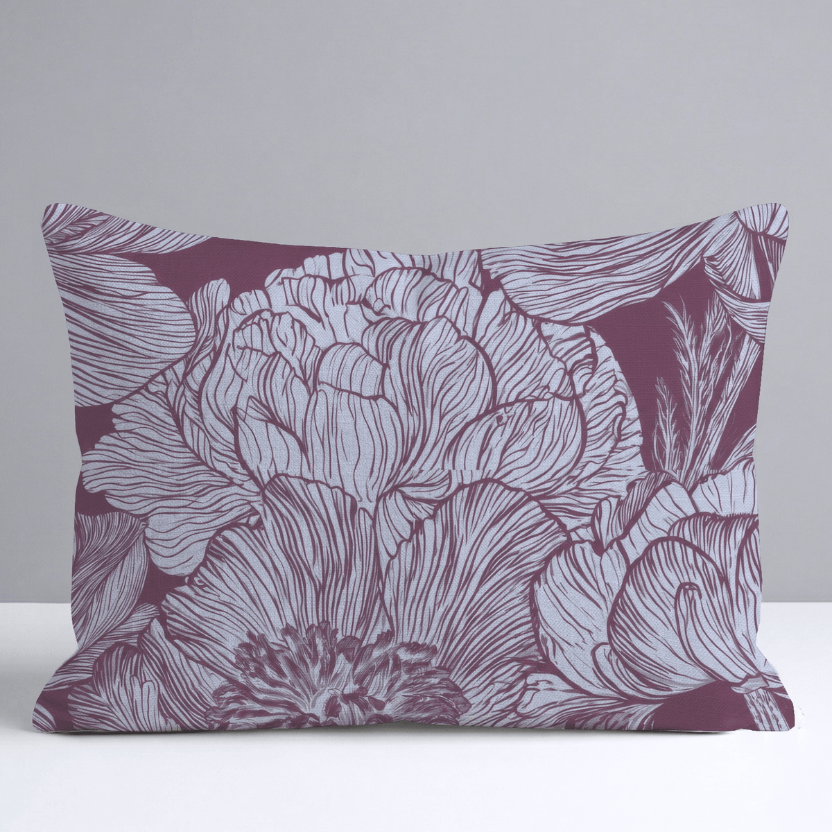 Classic Harmony Plum Peony Throw Pillow - Lemon Park