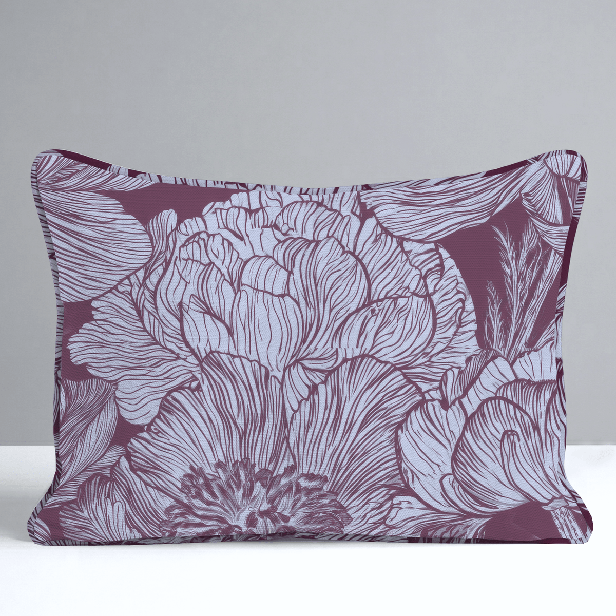 Classic Harmony Plum Peony Throw Pillow - Lemon Park
