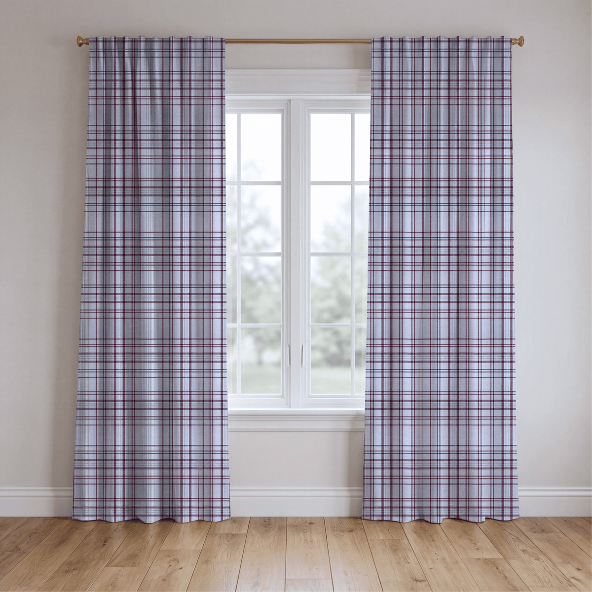 Classic Harmony Purple Plaid - Drapery - Lemon Park