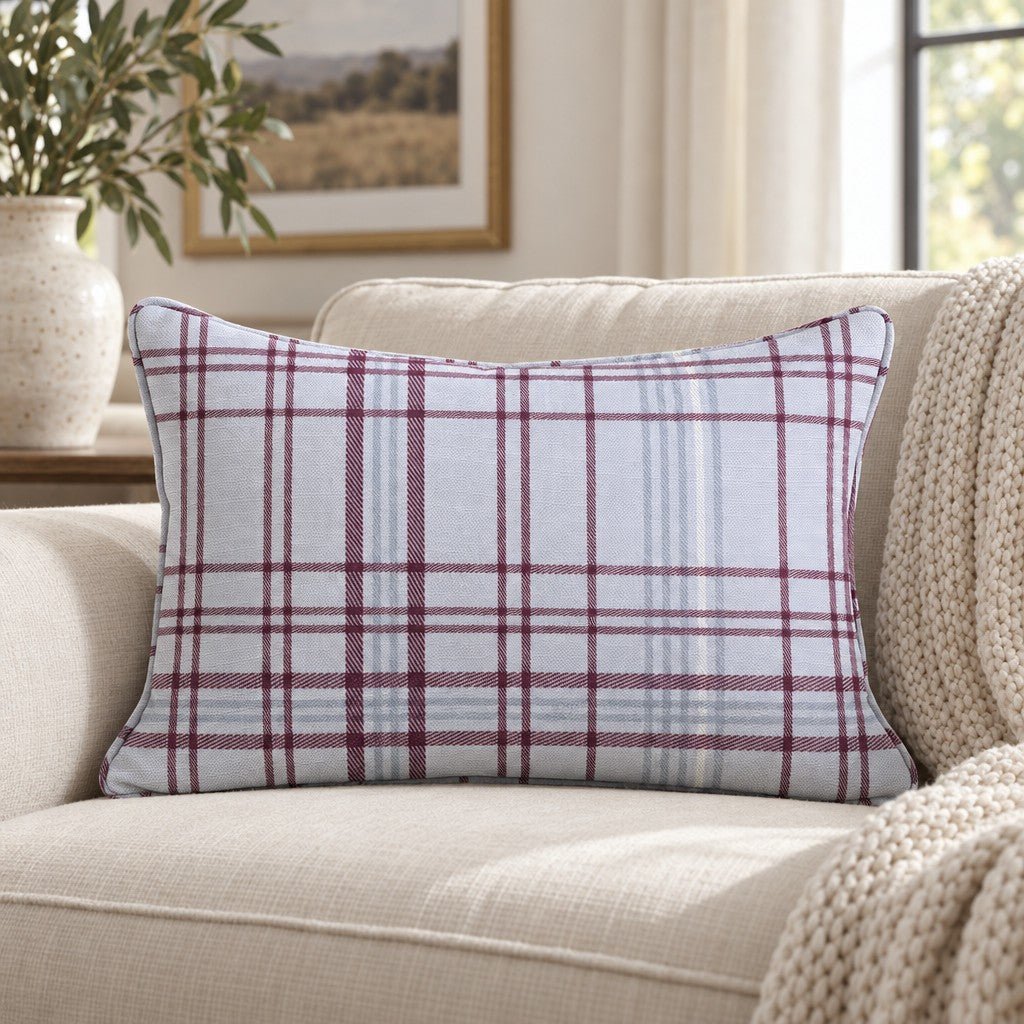 Classic Harmony Purple Plaid Throw Pillow - Lemon Park