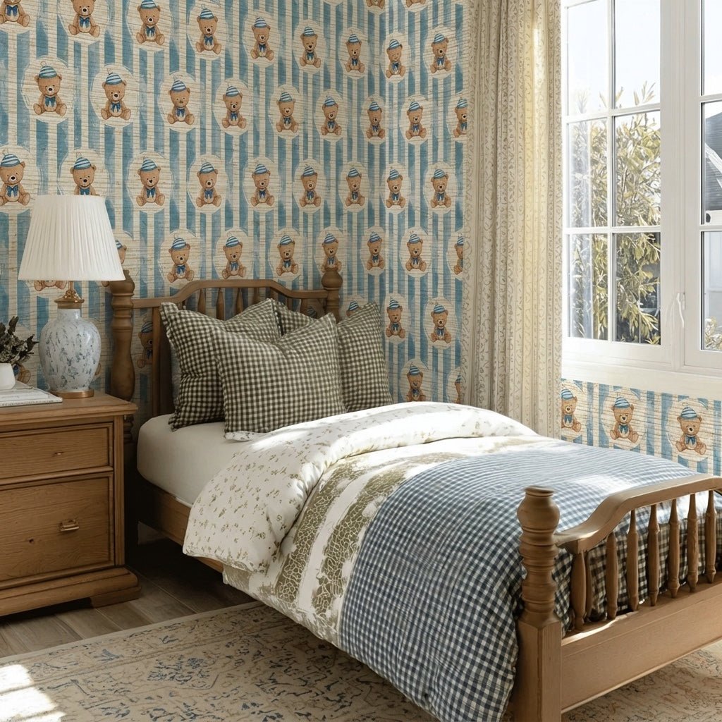 Classic Teddy Faux Grasscloth Wallpaper - Lemon Park
