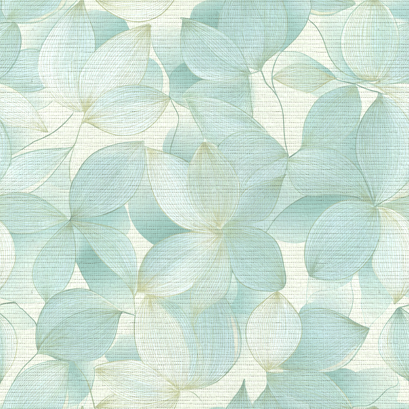 Cloud Flower Faux Grasscloth Wallpaper - Lemon Park