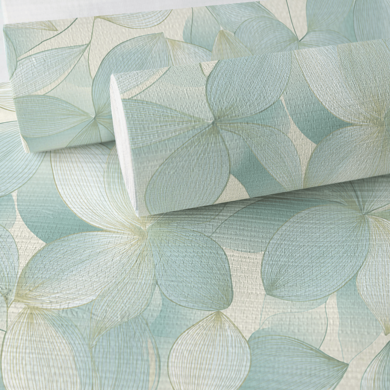 Cloud Flower Faux Grasscloth Wallpaper - Lemon Park