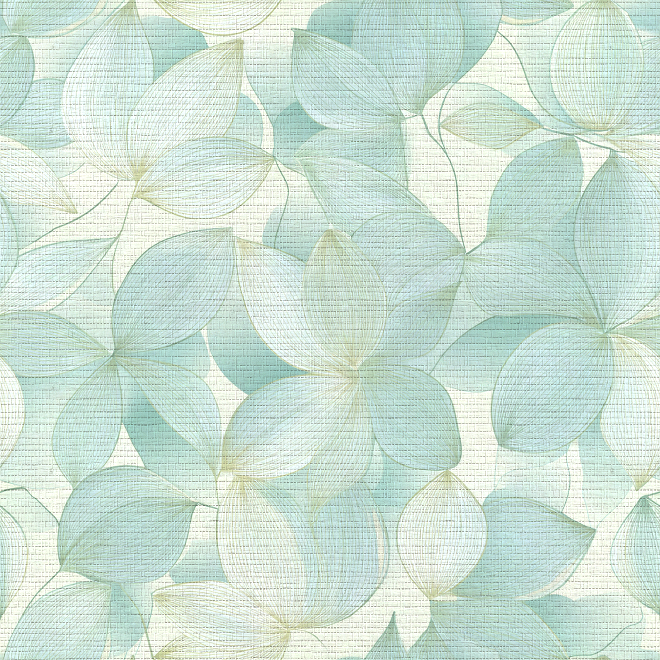 Cloud Flower Faux Grasscloth Wallpaper