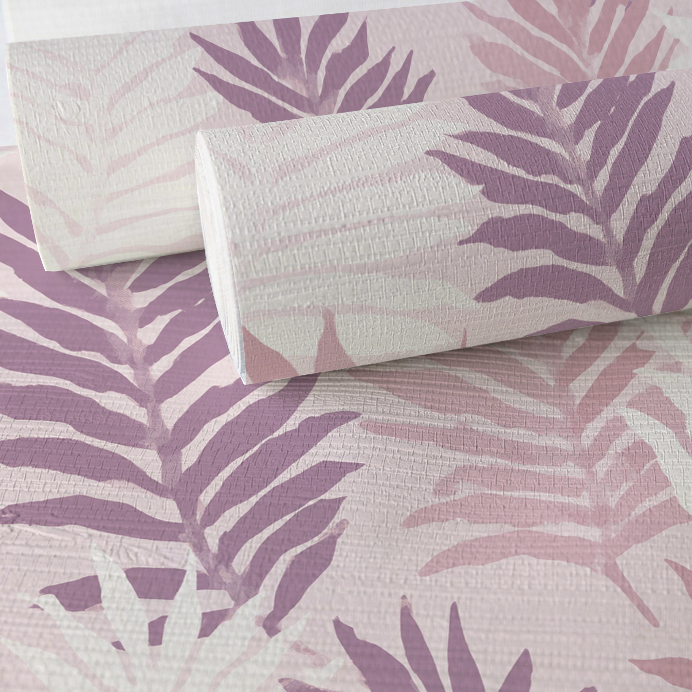 Coastal Mauve Faux Grasscloth Wallpaper